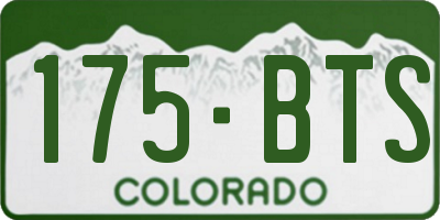 CO license plate 175BTS