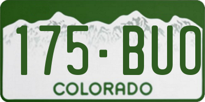 CO license plate 175BUO