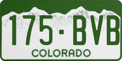 CO license plate 175BVB