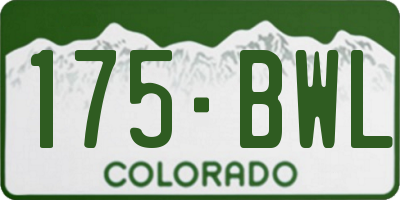 CO license plate 175BWL