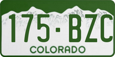 CO license plate 175BZC