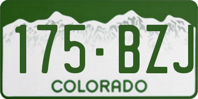 CO license plate 175BZJ