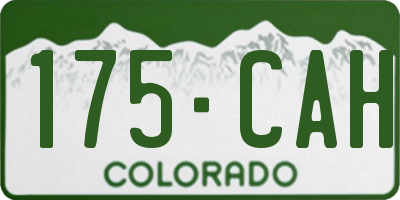 CO license plate 175CAH