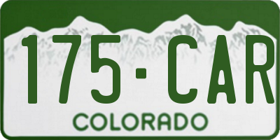 CO license plate 175CAR