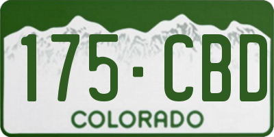 CO license plate 175CBD