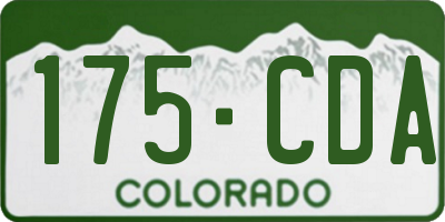 CO license plate 175CDA