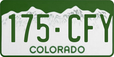 CO license plate 175CFY