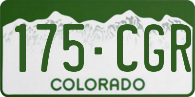 CO license plate 175CGR