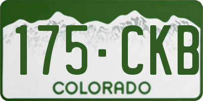 CO license plate 175CKB