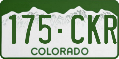 CO license plate 175CKR