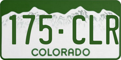 CO license plate 175CLR