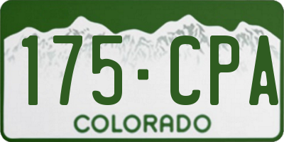 CO license plate 175CPA