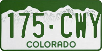 CO license plate 175CWY