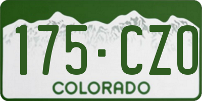 CO license plate 175CZO