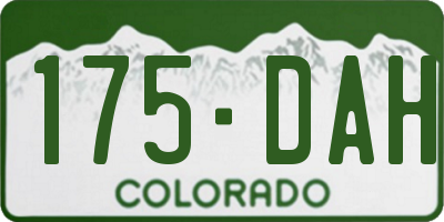 CO license plate 175DAH