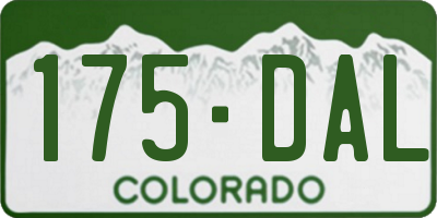 CO license plate 175DAL