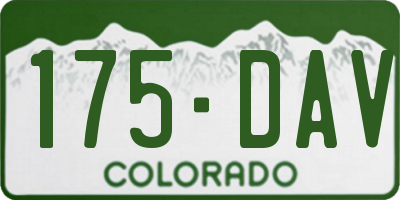 CO license plate 175DAV