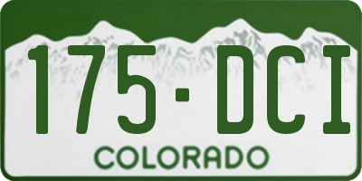 CO license plate 175DCI