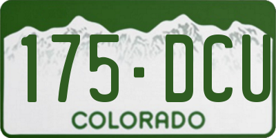 CO license plate 175DCU