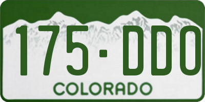 CO license plate 175DDO