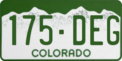 CO license plate 175DEG