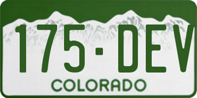 CO license plate 175DEV