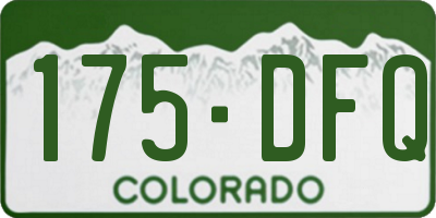 CO license plate 175DFQ