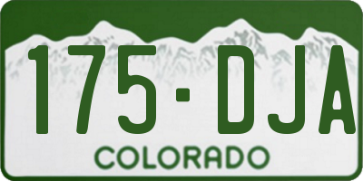 CO license plate 175DJA