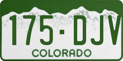 CO license plate 175DJV