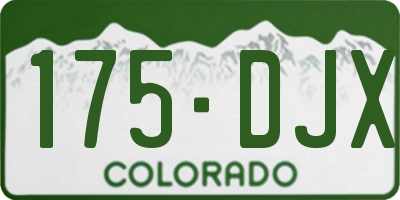 CO license plate 175DJX