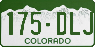 CO license plate 175DLJ
