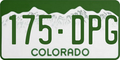 CO license plate 175DPG