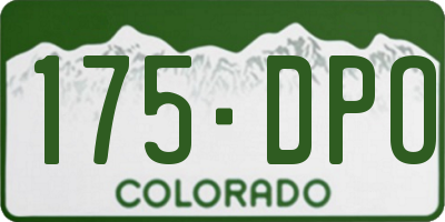 CO license plate 175DPO