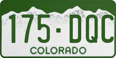 CO license plate 175DQC