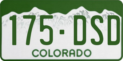 CO license plate 175DSD