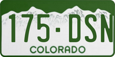 CO license plate 175DSN