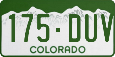 CO license plate 175DUV