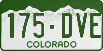 CO license plate 175DVE