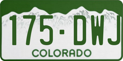 CO license plate 175DWJ