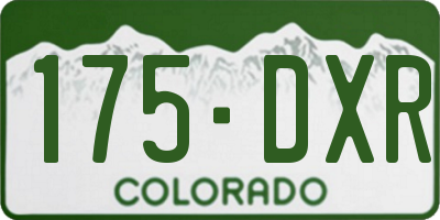 CO license plate 175DXR