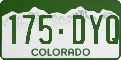 CO license plate 175DYQ