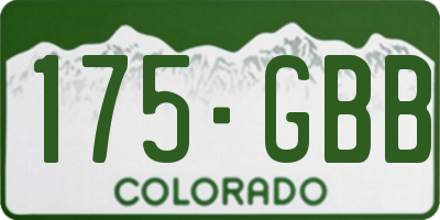 CO license plate 175GBB