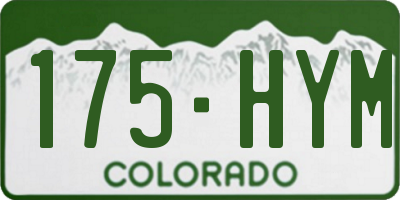 CO license plate 175HYM
