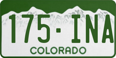 CO license plate 175INA