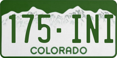 CO license plate 175INI