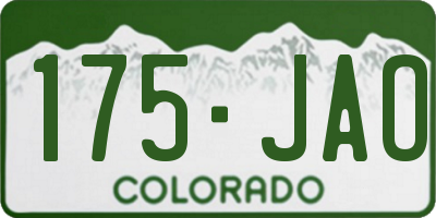 CO license plate 175JAO