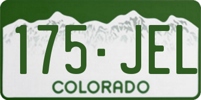 CO license plate 175JEL