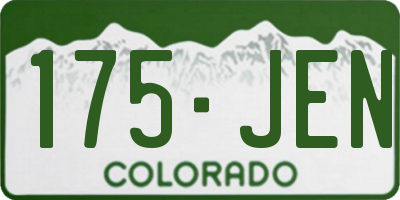 CO license plate 175JEN
