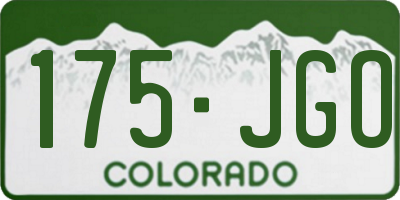 CO license plate 175JGO