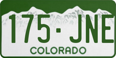 CO license plate 175JNE